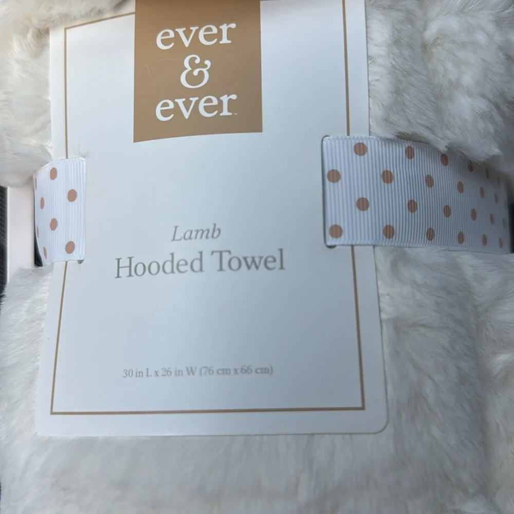 Ever & Ever Lamb Hooded Towel NWT